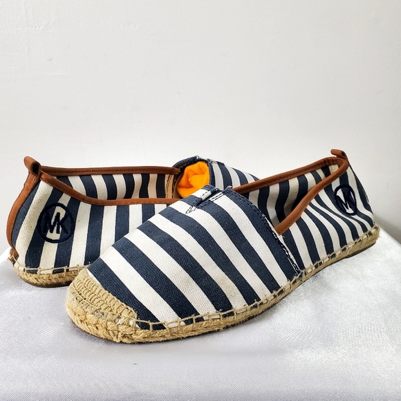 Michael Kors Striped Espadrilles in Navy and White - Picture 4 of 10